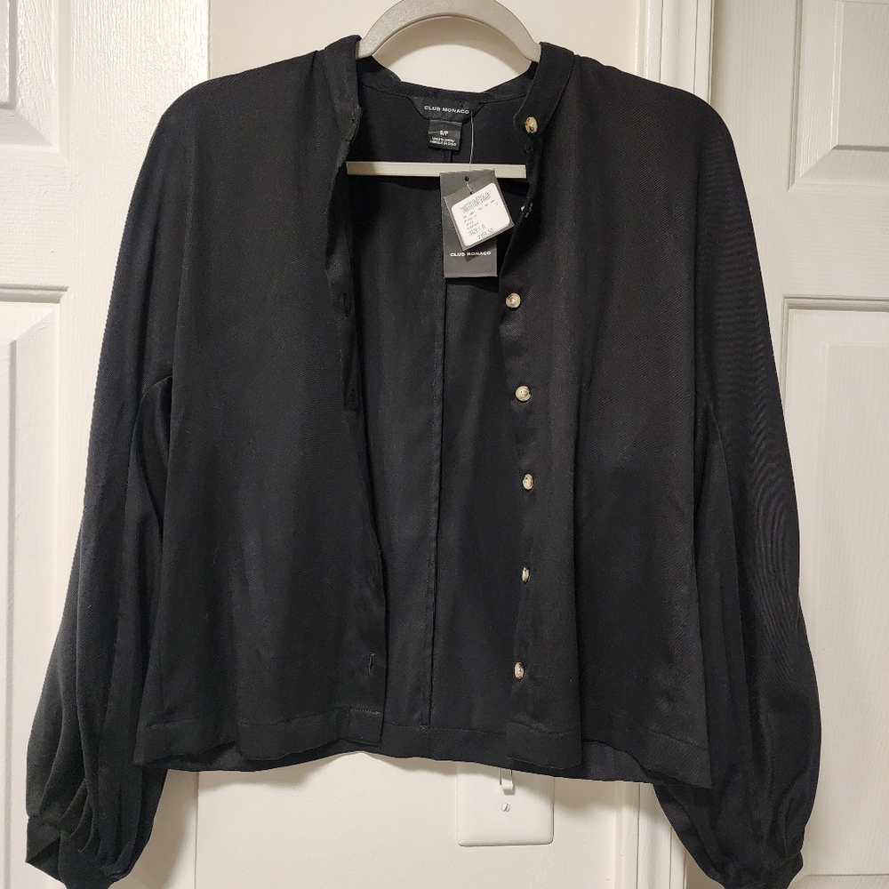 New Club Monaco Puff-sleeve Peasant Top - Picture 2 of 5
